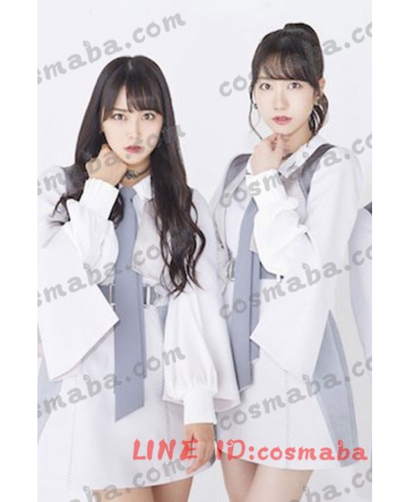 No Way Man Akb48グループ ライブ演出制服 ワンピース 柔らかくて かわいい 白い 灰色