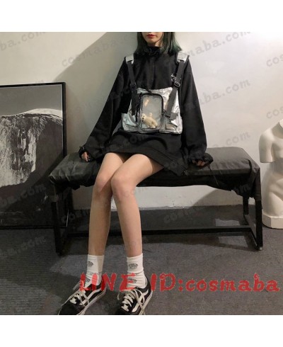 韓国服 ボディバッグ ロゴ入り ブラック ホワイト 黒いカバン ちょうクール 機能パッケージ ファッション　安い